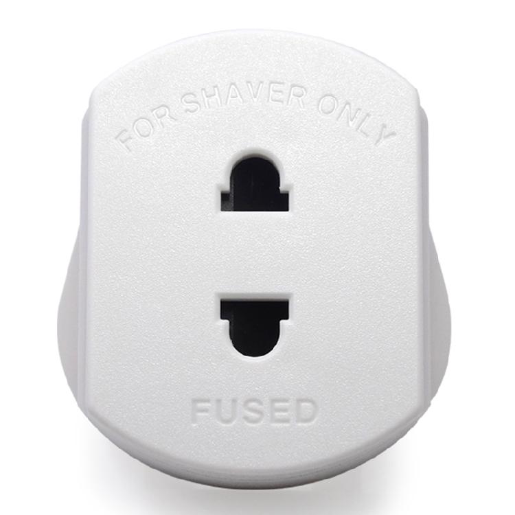 2 Pin to 3 Pin Electric Shaver Adaptor Socket Plug EU to UK Converter - White