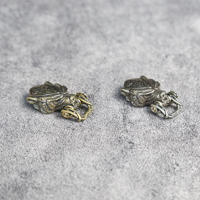 Пряжка из латуни в виде головы медведя EDC для улицы, для рукоделия, плетеные браслеты для выживания из паракорда, принадлежности, аксессуары, ретро, шнурок из зонтичной веревки, бусины