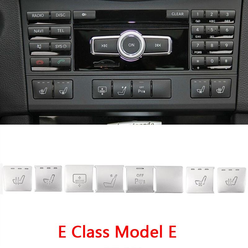Car Center Console CD Panel Multimedia Buttons Cover Stickers For Mercedes Benz E Class W212 2010-13 Interior Accessories Decals