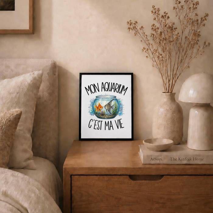 Poster - PLANETEE - Mon aquarium c'est ma vie - Papier photo 310 g/m² - Surface perlée - Format A4