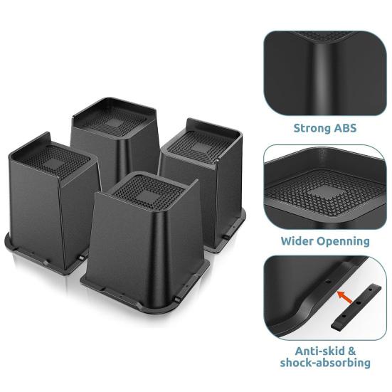 4 шт. подставки для кровати 2/3/4 дюйма, подъемные опоры, 5000 фунтов, сверхмощные мебельные подставки, подставки для высоты стола для стула, дивана, стола