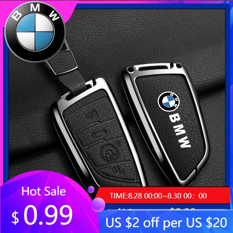 BAGF7 Car Sticker Hot For BMW Leather Car Remote Key Case Cover Shell Fob For BMW X1 X3 X5 X6 X7 1 3 5 6 7 Series G20 G30 G11 F15 F16