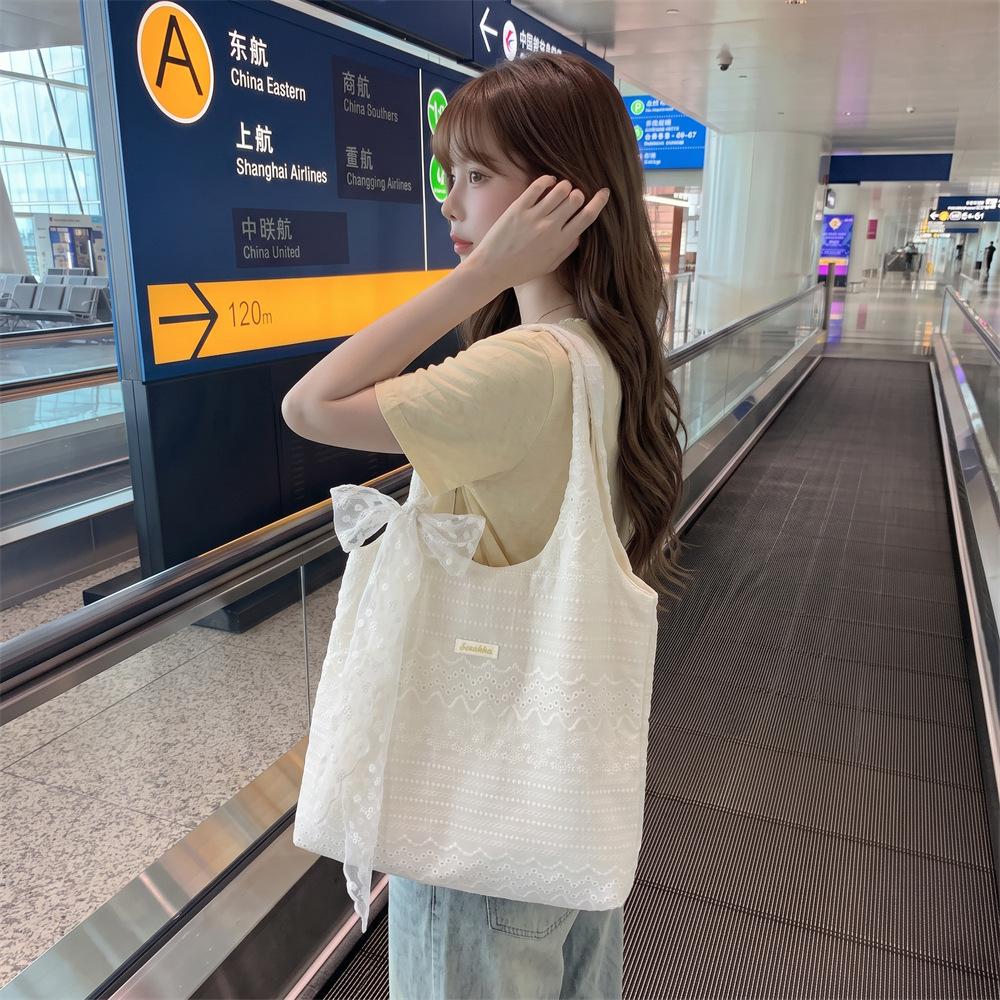 Style Lace Hollow Tote Bag Women's Shoulder Bag Ins Fashion Large Capacity Beach Bag