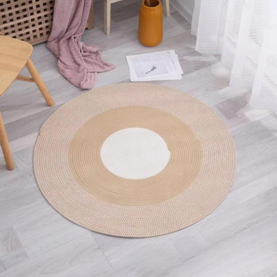Хлопковый Веревочный Коврик для Кошек Круглый Когтеточка для Кошек Мягкий Моющийся Ковер с Кисточками Двусторонний Плетеный Напольный Коврик для Спальни Гостиной Зоны Отдыха Кошек