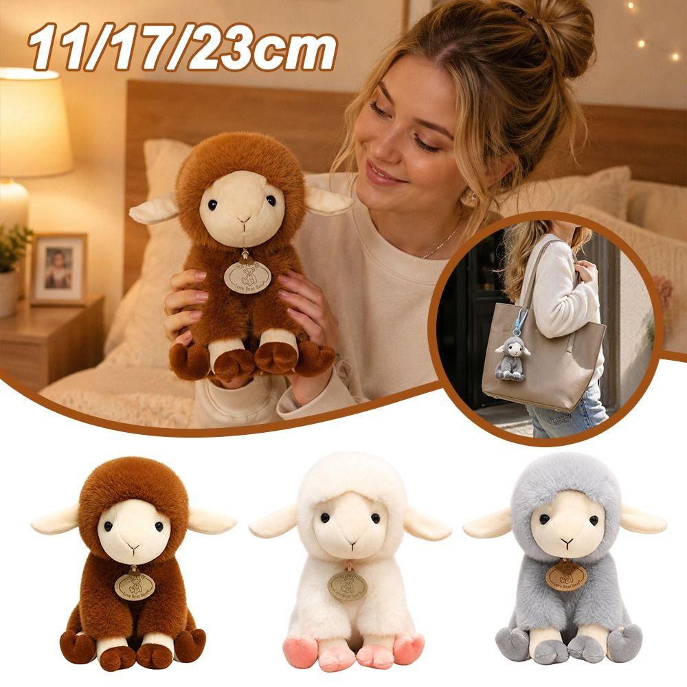 Sitting Pose Sheep Plush Pillow Long Ear Plush Sheep Doll Lovely Huggable Pillow Gifts