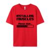 Summer Tshirts Installing Muscles Please Wait Loading Bar Funny Print T Shirt Men Women Loose Cotton Short Sleeve