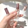 1pc 10ml Mini Refillable Crystal Clear Glass Spray Bottle - Sleek Fine Mist Perfume Atomizer with Rose Golden Cap