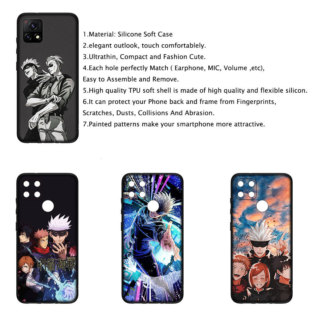 Чехол для iPhone 16 15 Xiaomi Redmi Note 14 13 12 11 Pro Max X 16e Samsung Galaxy S25 S24 S23 Moto OPPO Huawei Jujutsu Kaisen Gojo Satoru Itadori Yuji
