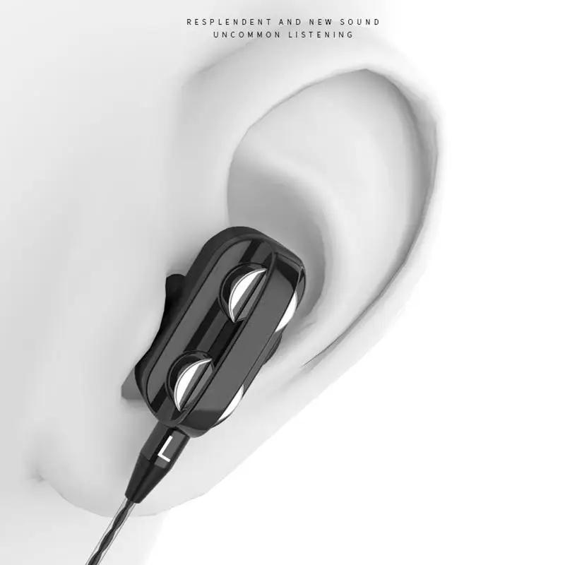 Спортивный дизайн вкладышей HIFI Проводные D Стерео Двойной драйвер