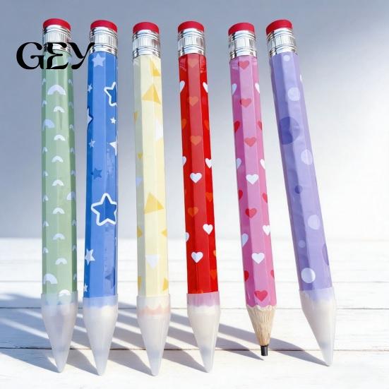 Fun Stationery Accessory Giant Pencil, Extra Large Writable with Colorful Pencil Pattern Printed, Oversized for School Office Supplies Gift