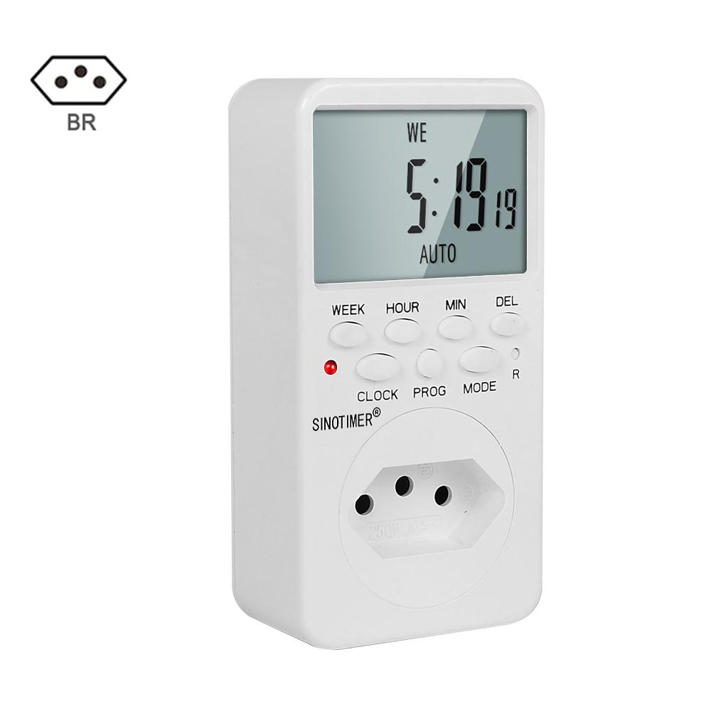 EU UK BR Plug Outlet Electronic Digital Timer Socket with Timer 220V AC Socket Timer Plug Time Relay Switch Control Programmable3