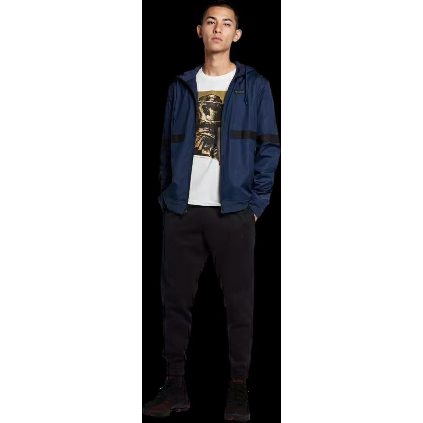 Nike Lebron Brand Logo Patch Hooded Jacket Men Outerwear Blue 927220-410