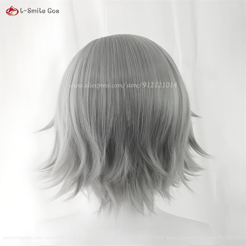Aotsuki Eito Cosplay Wig Grey 25cm Short Wigs Heat Resistant Synthetic Hair For Men Costumes Anime Cosplay Wigs Halloween