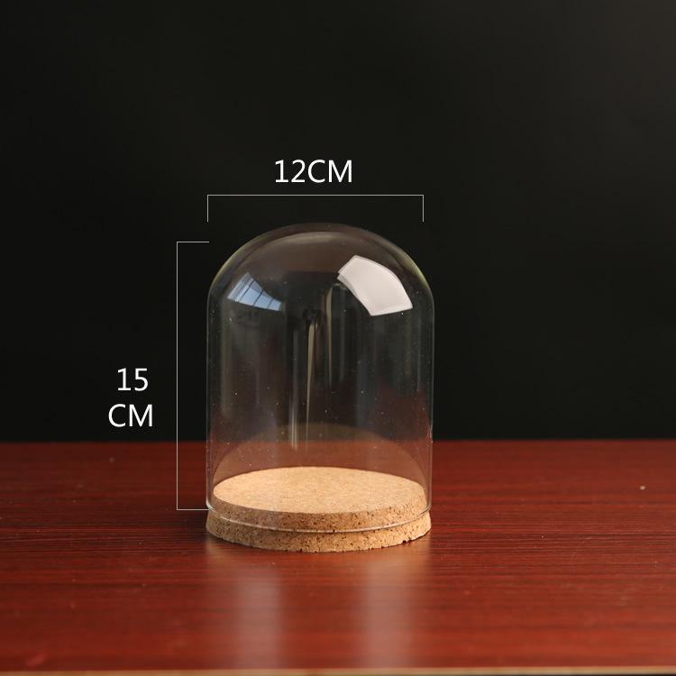Dustproof Glass Cover for Preserved Flower Display, Clay Figures & Felt Dolls