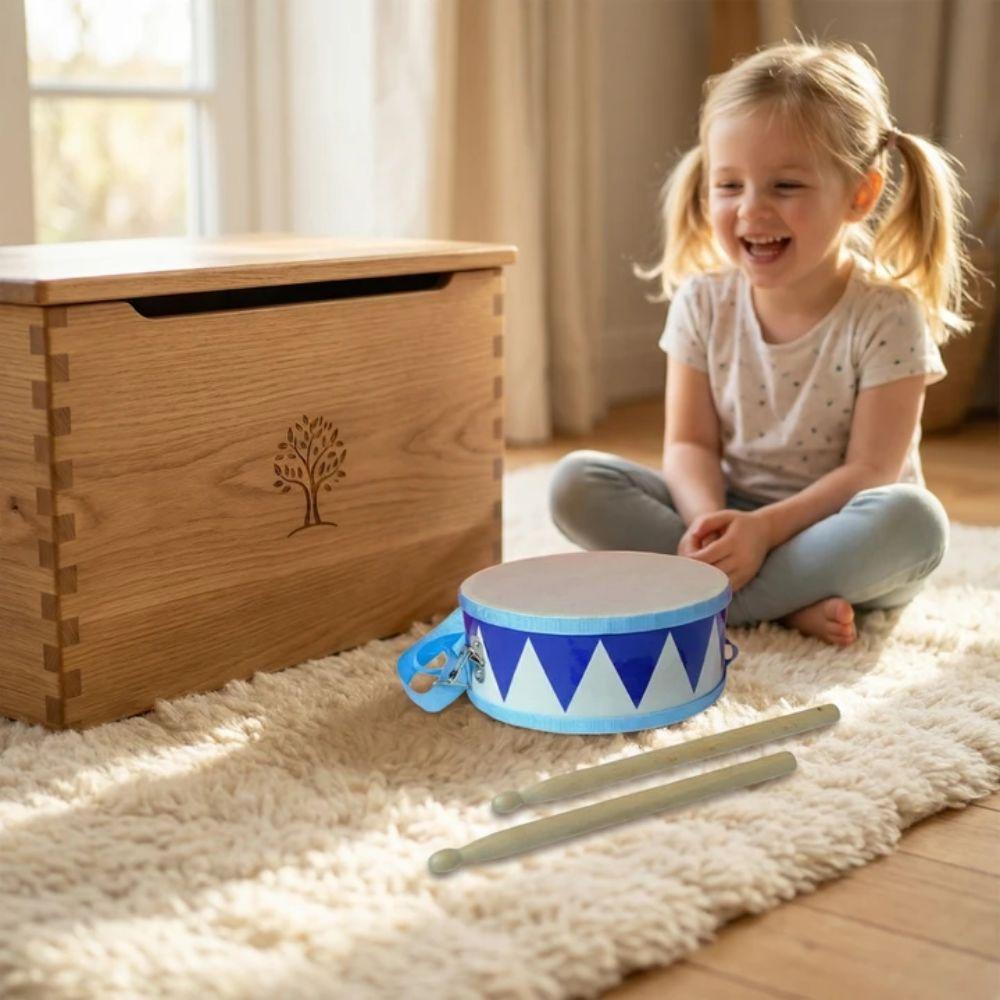 Montessori Instrument Hand Drum Toys Double Sided Wood Kids Drum Toys  Children Preschool