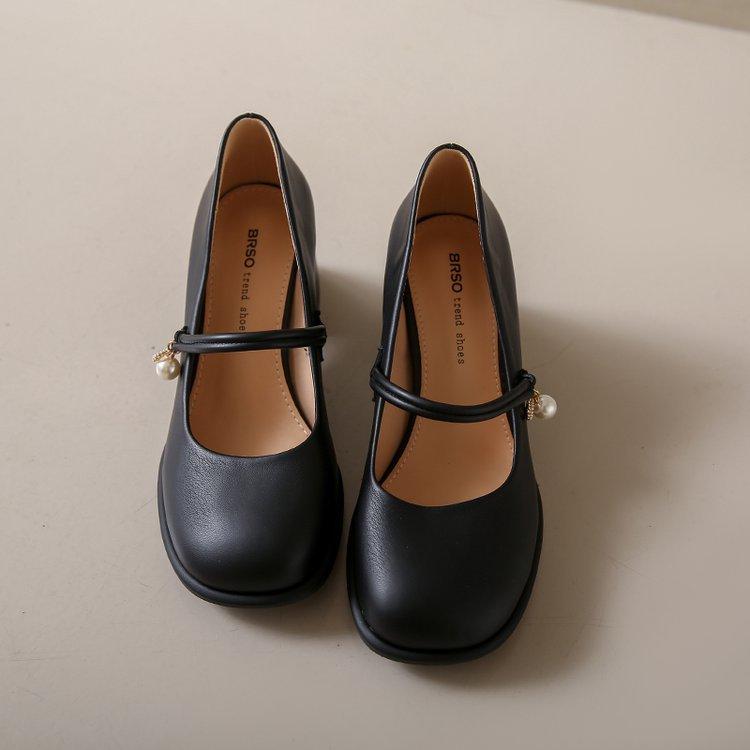 Mary Jane women's shoes 2025 new spring and autumn fashion versatile French medium thick heel single shoes gentle with skirt high heels