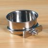 Bird Feeding Bowl Stainless Steel Parrot Feeder Birdcage Feeder Cup with Clamp