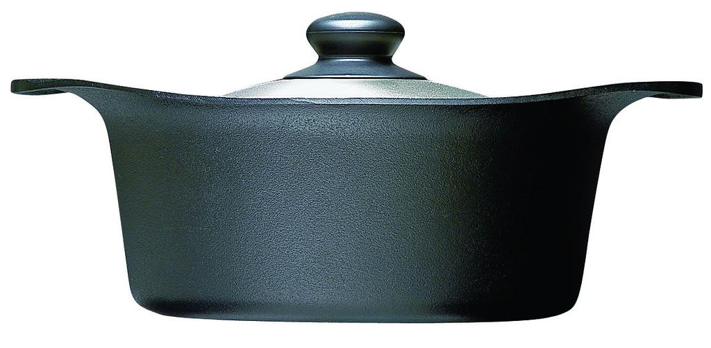 Yanagi Sori Nambu Ironware 22cm Deep Pot with Stainless Steel Made in IH and Gas Stove High Heat Cooking Simple Design and Highly Practical Iron Pot