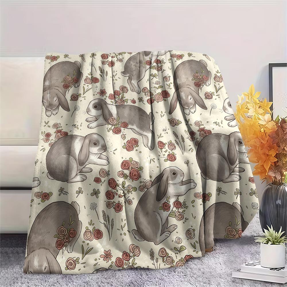 Retro Animal Fox Elephant Print Flannel Blanket High quality Comfortable for All Seasons Home Decor Warmth and Comfort Perfect for Christmas Gifts