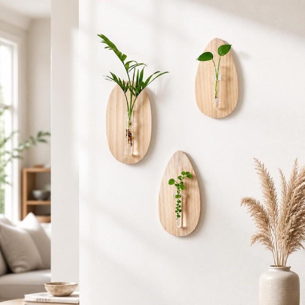 Home Ornaments Wall Decoration Wooden Flower Pot Minimalist Wall Mounted Planter Home Decor