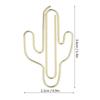 20Pcs Paper Clip Mini Innovative Cute Cactus Shaped Pin School Office Supplies Gold