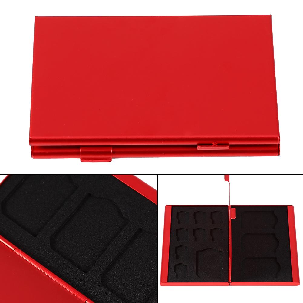 12 Slots Aluminium Box Case For Card And TF Card Holder(Black)