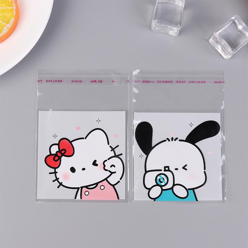 100 шт. Милые Hello Kitty Pochacco Прозрачный пакет с зип-локом Водонепроницаемые упаковочные пакеты Конфеты Печенье Самозапечатывающийся пакет Подарочный пакет