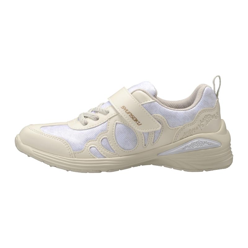 Кроссовки Shunsoku для длинных красивых LEJ см Дети, Девочки, Легкие, Стопы, Ноги, 16-23см, 2E, 8170, Слоновая кость, 17.0