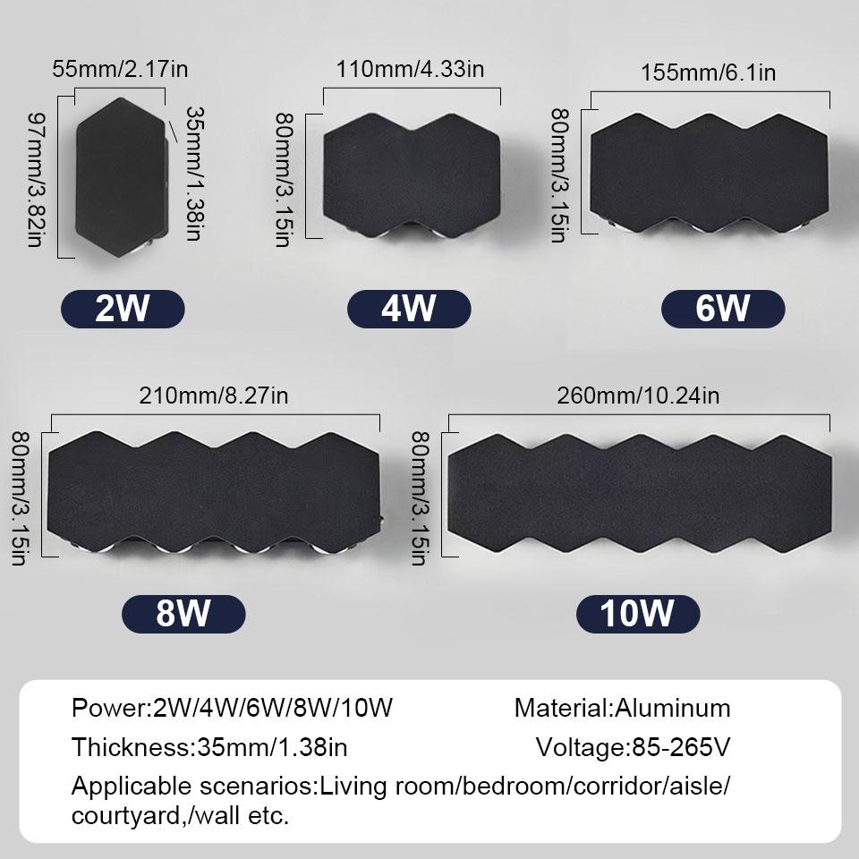 Алюминиевый светодиодный настенный светильник Водонепроницаемый Наружное Внутреннее освещение IP55 AC86-265V 4w 6w 8w 10w настенный светильник для сада лестницы ночи