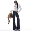 Американские оригинальные джинсы с микро-стрейчем коровьего цвета женские осенние новинки Spice Girl с низкой посадкой, свободные и тонкие, расклешенные брюки