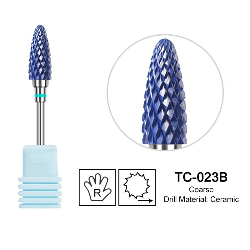 Ceramic Milling Cutter Flame Carbide Nail Drill Bits Pink Gel Remover Electric Machine Drills Polishing Peeling Nails Art Tools