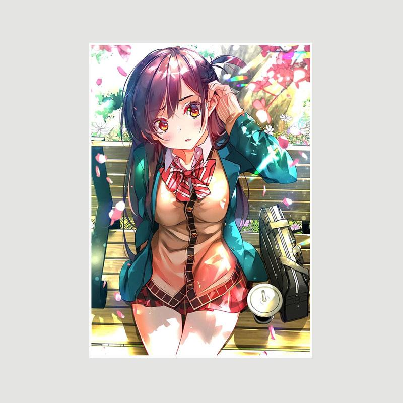 Домашний декор Картина Милая маленькая Лоли Аниме Девушка Плакат Милая Лолита Манга Фигурка Белые бумажные постеры и принты Бар Спальня Украшения Фреска