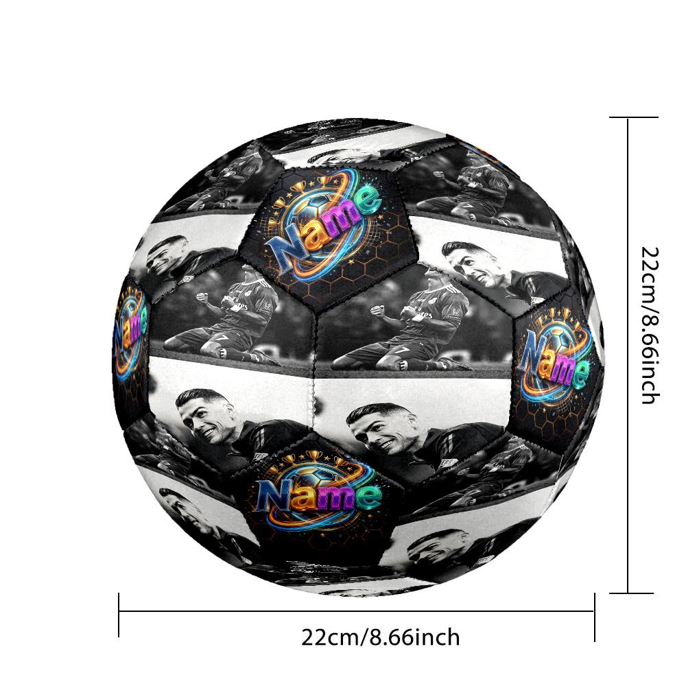 CR7 Ronaldo's Emotional Moments Customizable Name Size 5 Soccer Ball Machine-Stitched Indoor/Outdoor Universal Football Personalized Printing soccer