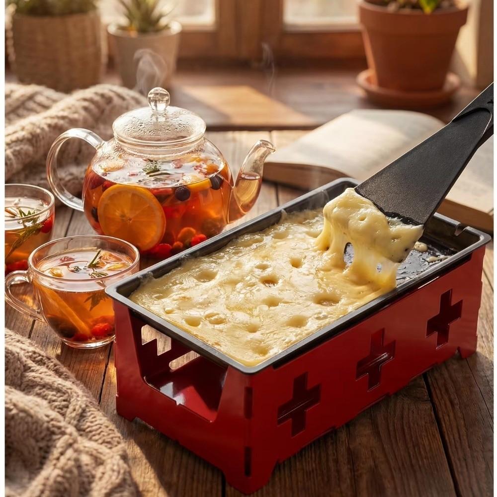 Wooden Handle Cheese Melter Pan Folding Cheese Fondue Set Non-Stick Cheese Pan Grilling Tool