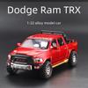 Boxed Dodge Ram TRX Pickup Truck Model: Alloy Simulation, Pull Back Toy with Spare Tire, Sound, and Light.