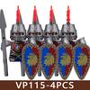 Medieval Castle Series Soldier Figures Building Blocks Military Knight Legion Militia Warrior Dragon Wolf Crow King Bricks Toys