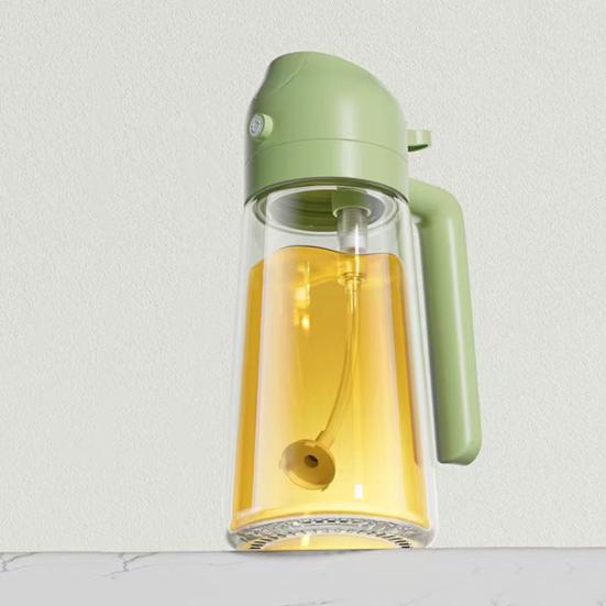 470ml 2-in-1 Oil Dispenser Food Grade BPA Free Leak Resistant Large Capacity Oil Sprayer Storage Bottle with Handle