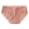 Mid-rise Briefs Thin Breathable Lace Decor Panties for Inner Wear