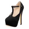 Women's Pumps Sexy Stilettos Belt Buckle 14cm Round Toes Ankle Strap Platform High Heels Wedding Party Dress Shoes Large Size 44