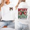 Coquette Christmas Casual Women's Hoodies Leopard Merry Christmas Print Sweatshirts Fleece Warm Pullovers Autumn Streetwear