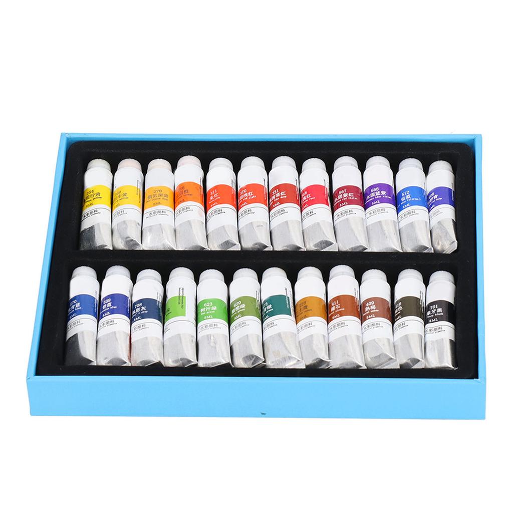 Набор акварельных красок в тюбиках 5 мл, прозрачный пигмент, быстросохнущий, многоразовый, легко смешивается, высокая насыщенность