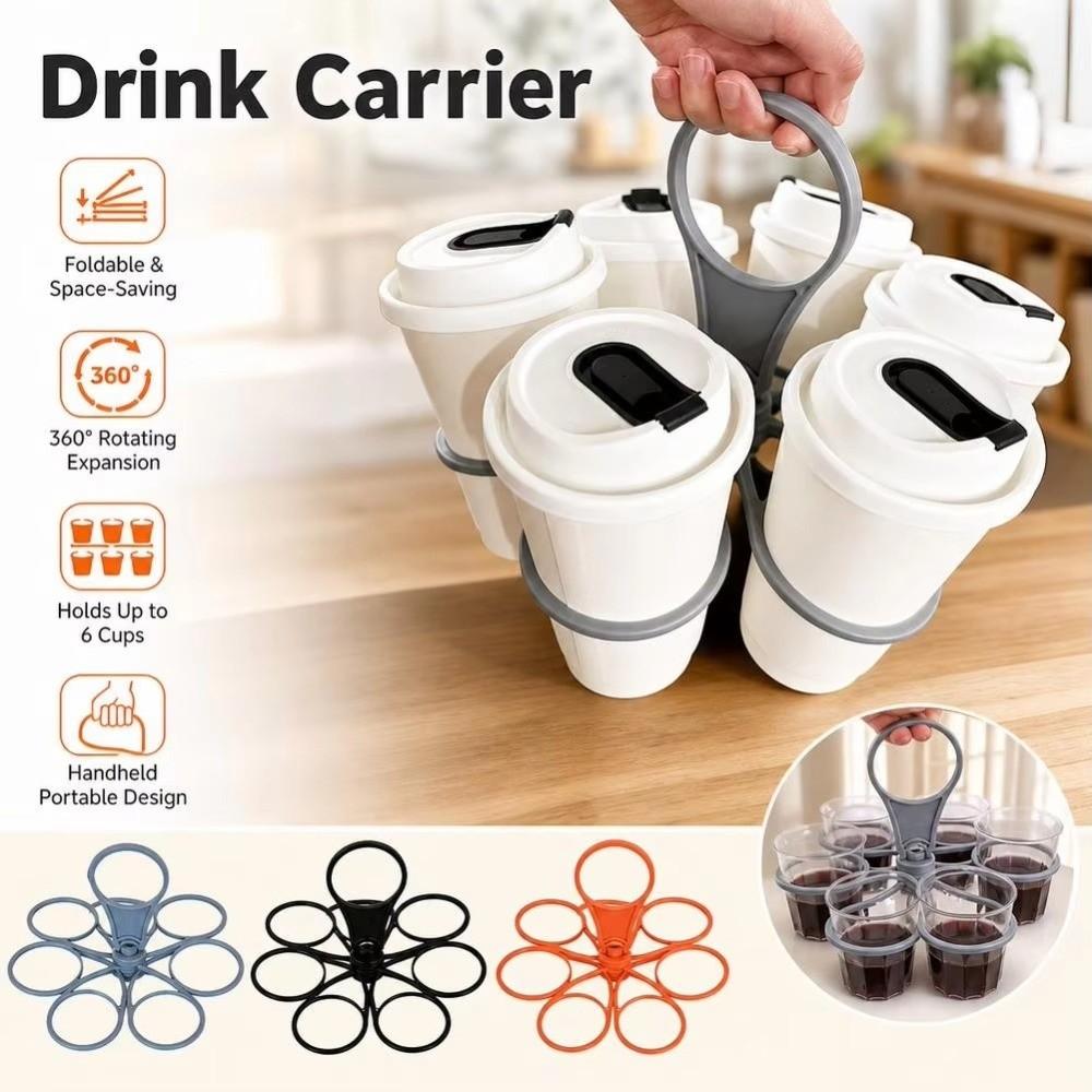 Reusable Folding Beverage Tray Pocket-Sized Cup Holder Portable Folding Beverage Rack Outdoor