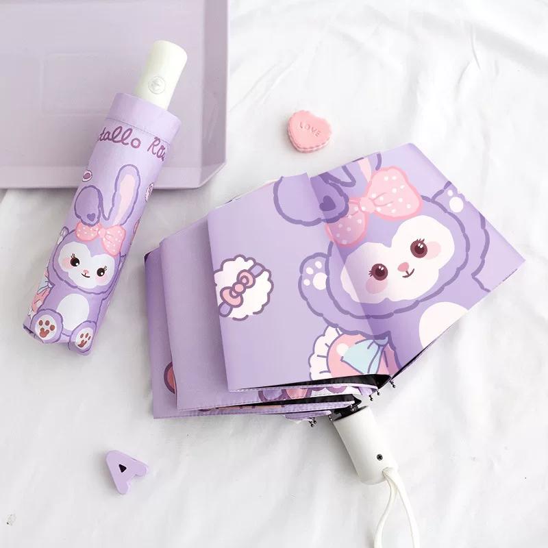 Детский зонт Cinnamoroll для девочек 9 лет, подходит для учеников начальной школы 8-11 лет, автоматический, двойного назначения (от солнца и дождя)