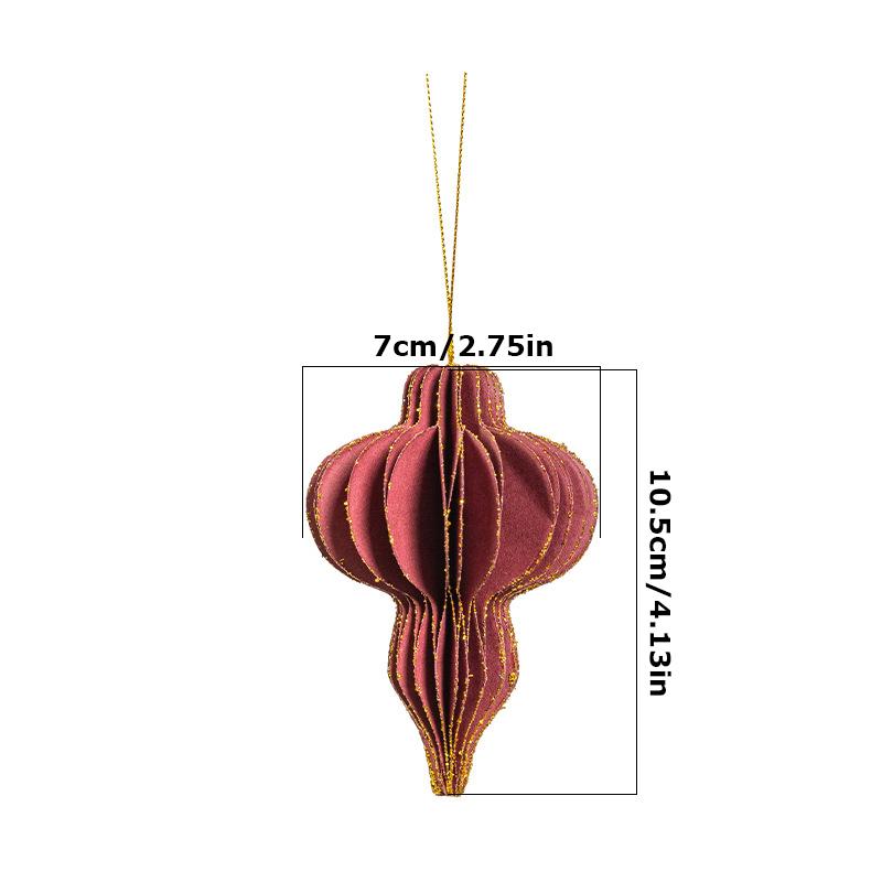 1PC Lantern Elegant Ornament Festive Paper Durable Ornament Classic Christmas Tree Romantic Honeycomb Delicate