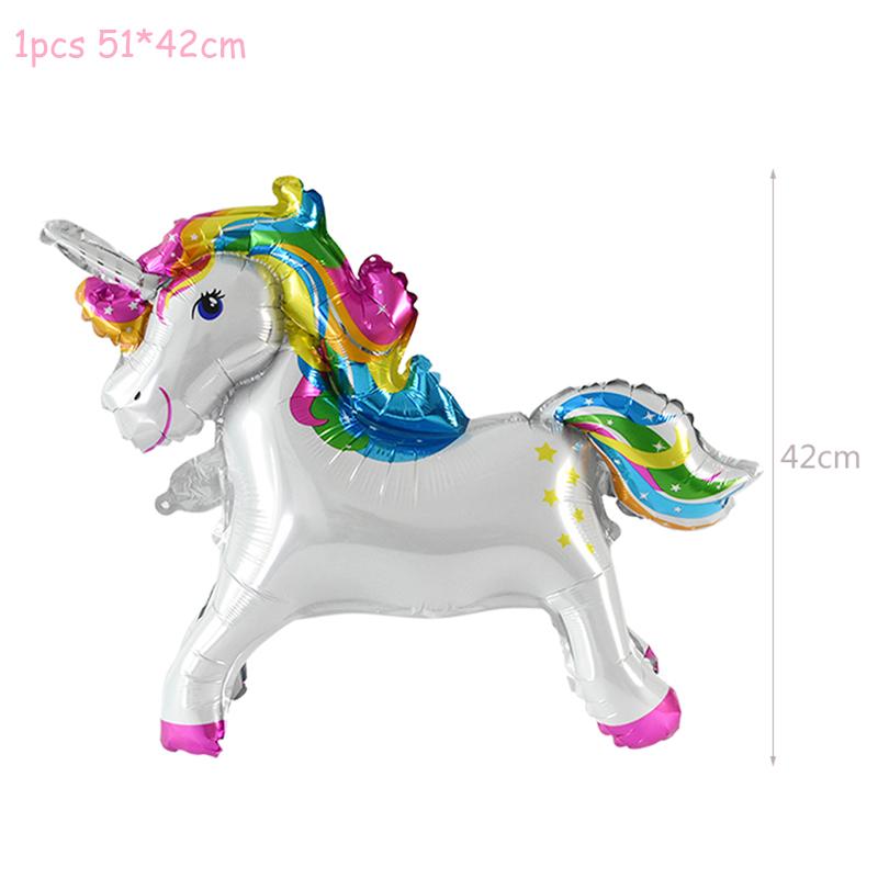 Набор одноразовой посуды для вечеринки в стиле единорога, бумажная тарелка, стакан, салфетка, единорог, воздушные шары, товары для украшения дня рождения для детей и девочек