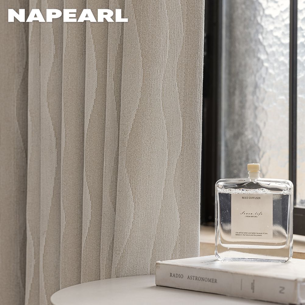 1 шт. NAPEARL Элегантная однотонная светонепроницаемая штора Двусторонняя жаккардовая из шенилла Толстые шторы для спальни, гостиной, балкона, окна для домашнего декора