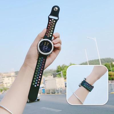 Для часов 22 мм, 20 мм, ремешок для часов Samsung Galaxy Watch 6-5-pro-4-Classic/active 2, силиконовый спортивный браслет с отверстиями, ремешок Huawei GT 4-3-2e-pro