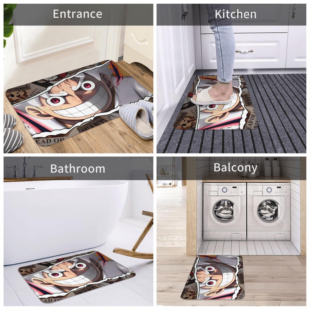 One Piece Luffy Pirate King Anime Doormat Mat Anti-Slip Bathroom Kitchen Garden Rug Carpet 40*60cm
