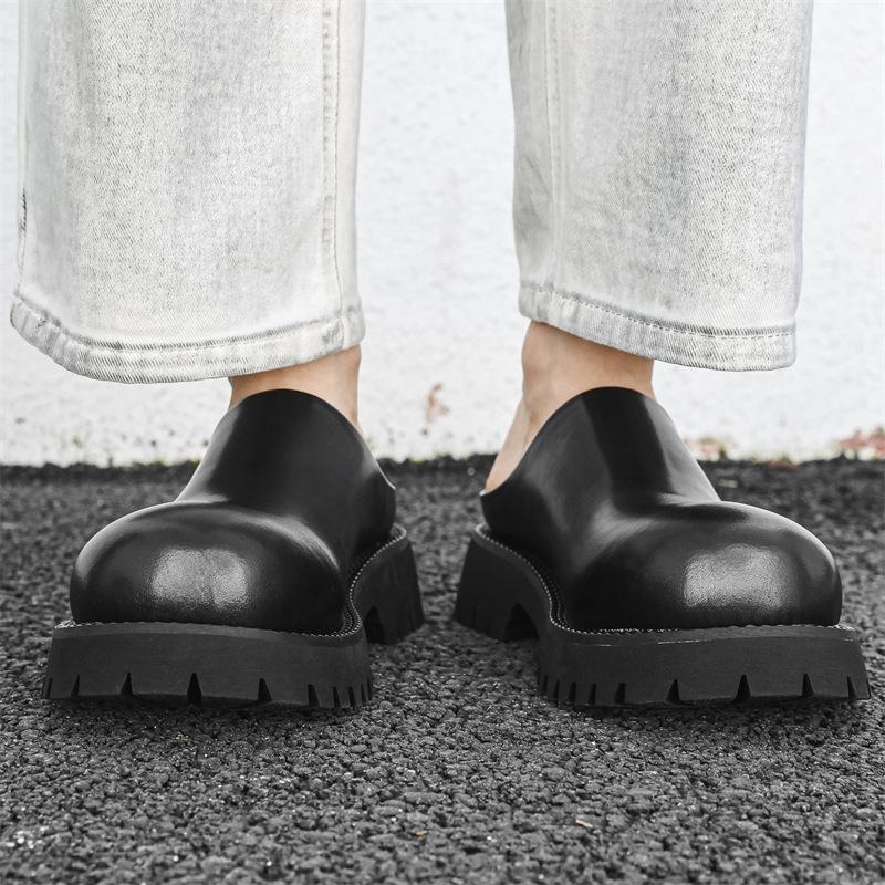 Fashion Summer Thick Platform Men Slippers Punk Platform Slippers Chunky Casual Shoes Male Loafers Outdoor Slides Indoor Beach Sandals
