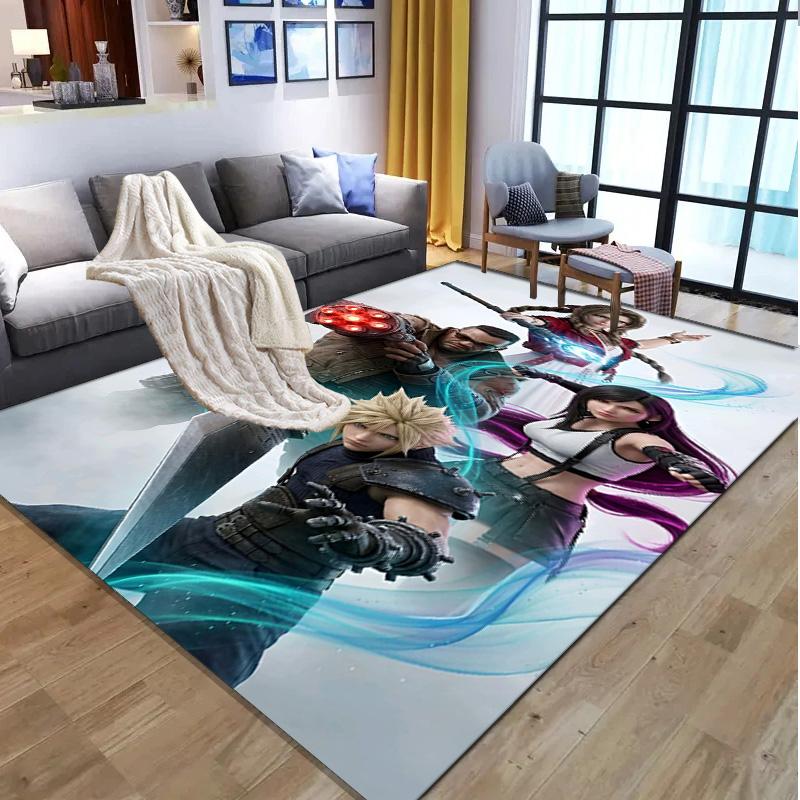 Final Fantasy Pattern Rug, Indoor/Outdoor Mat, for Picnic, Gameroom, Bedroom, Office, Living Room, Home Decor Carpet, Birthday Gift